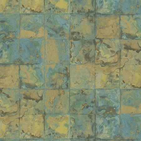 Обои Decori-Decori Carrara 82616 Винил на флизелине (1,06*10,05) Бирюзовый/Бежевый, Геометрия