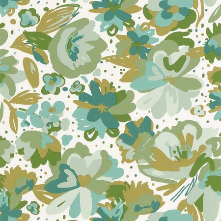 Обои Caselio Flower Power 101877175 Винил на флизелине (0,53*10,05) Зеленый, Цветы