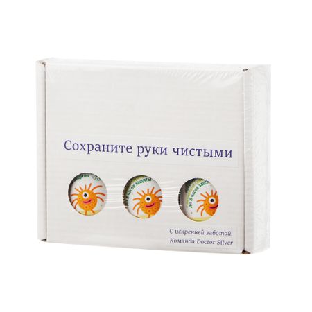 Набор детских гелей для рук антисептический Doctor Silver 3x60 мл