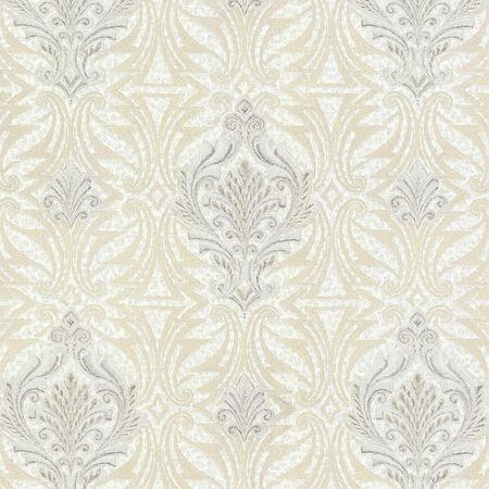 Обои Emiliana Parati Roberto Cavalli 8 19012 Винил на флизелине (1,06*10,05) Белый/Бежевый, Дамаск