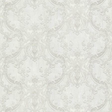 Обои Emiliana Parati Valentin Yudashkin 5 86064 Винил на флизелине (1,06*10,05) Белый/Серый, Дамаск