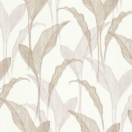 Обои Erismann Elle 2 12117-02 Винил на флизелине (1,06*10,05) Бежевый, Листья