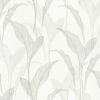 Обои Erismann Elle 2 12117-31 Винил на флизелине (1,06*10,05) Белый/Серый, Листья