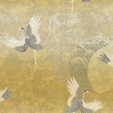 Обои Emiliana Parati Zen 72904 Винил на флизелине (1,06*10,05) Желтый, Птицы