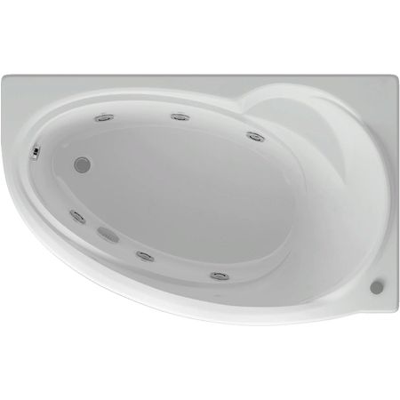 Акриловая ванна Aquatek Бетта 170x97 R BET170-0000011 с гидромассажем с фронтальной панелью с каркасом (разборный) со слив-переливом