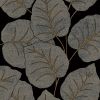 Обои Grandeco Ciara A 63503 Винил на флизелине (0,53*10,05) Синий/Серебряный, Листья