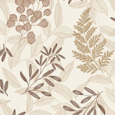 Обои Grandeco Ciara A 63902 Винил на флизелине (0,53*10,05) Бежевый/Бронзовый/Коричневый, Листья
