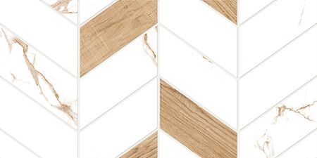 Керамическая плитка GlobalTile Marmaris GT Белый геометрия GT128VG настенная 25х50 см