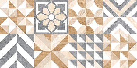 Керамическая плитка GlobalTile Marmaris GT Белый пэчворк GT129VG настенная 25х50 см