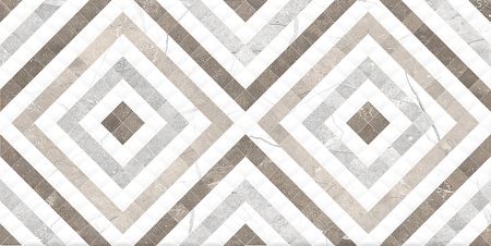 Керамическая плитка GlobalTile Siluet GT Белый орнамент GT123VG настенная 25х50 см