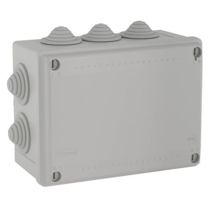 коробка разветвительная, открытая установка, IP55, 150х110х70 мм, 10 вводов, серый