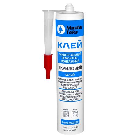 клей монтажный MASTERTEKS HM акриловый 400г белый, картридж, арт.9752084/9752925