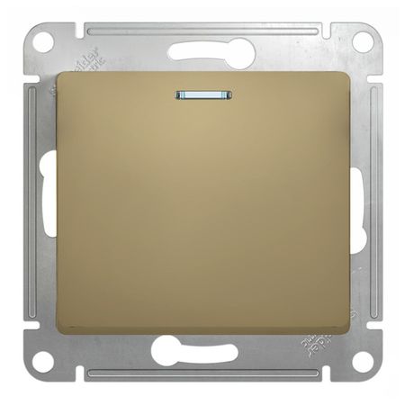 выключатель 1-клавишный SCHNEIDER ELECTRIC Glossa, с индикатором, титан