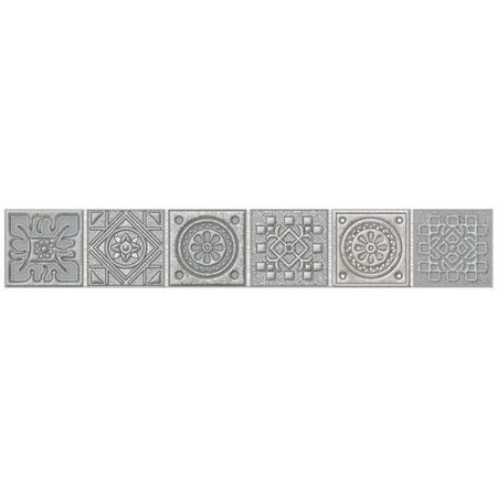 бордюр настенный AZORI GRAZIA Grey Nefertiti мозаика 40,5х6,2 серый