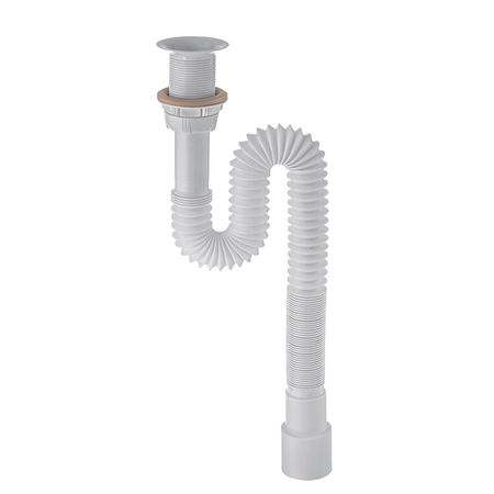сифон для раковины WIRQUIN 1 1/4"х40/50 800 мм гофрированный белый