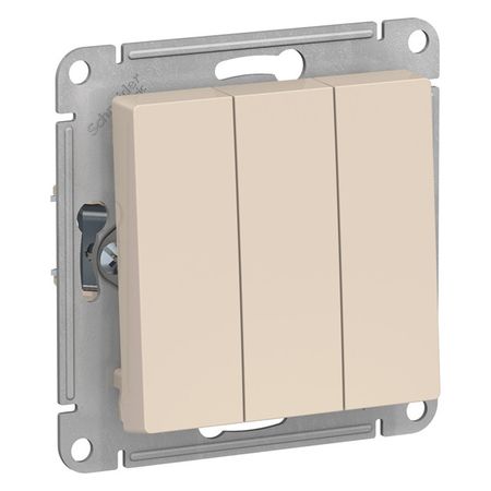 выключатель 3-клавишный SCHNEIDER ELECTRIC Atlas Design 10А бежевый