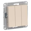 выключатель 3-клавишный SCHNEIDER ELECTRIC Atlas Design 10А бежевый