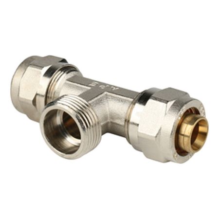 тройник обжим STOUT металлопластиковый 20х3/4 НРх20