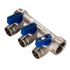 коллектор 3 выхода CTM  3/4" х 1/2" НР латунь с отсекающими кранами