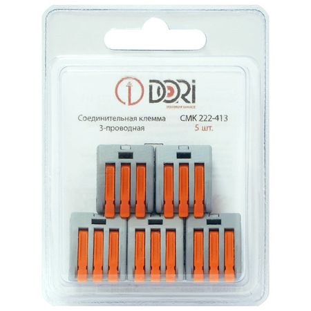 клемма соединительная DORI 3х4кв.мм 5шт серый
