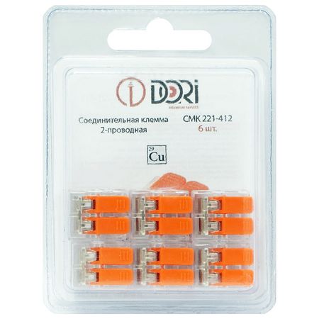 клемма соединительная DORI 2х4кв.мм 6шт прозрачный