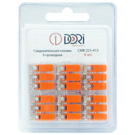клемма соединительная DORI 3х4кв.мм 6шт прозрачный