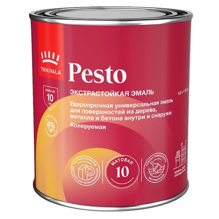 эмаль алкидная TIKKURILA Pesto 10 база С 0,9л бесцветная, арт.700001167