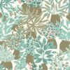 Обои Caselio Danae 103637244 Винил на флизелине (53*10,05) Белый/Зеленый/Коричневый, Листья