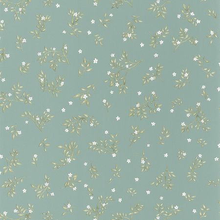 Обои Caselio Danae 103646090 Винил на флизелине (53*10,05) Бирюзовый/Зеленый, Листья/Цветы