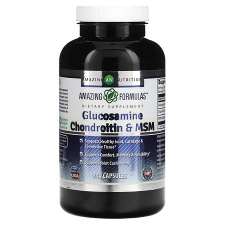 Amazing Nutrition, Глюкозамин, хондроитин и МСМ, 240 капсул
