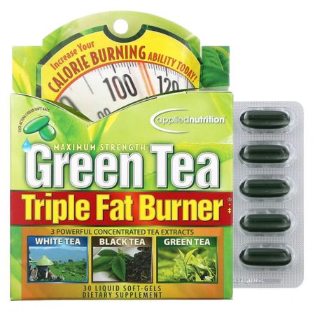 appliednutrition, Сжигатель жира с зеленым чаем, тройного действия, 30 жидких мягких таблеток