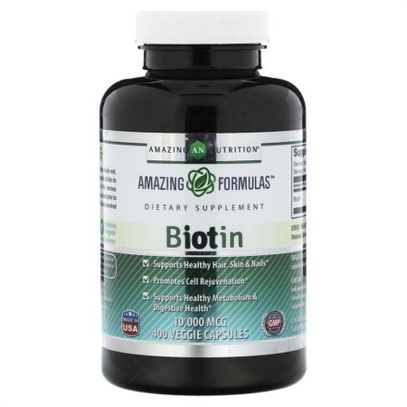 Amazing Nutrition, Биотин, 10 000 мкг, 400 растительных капсул