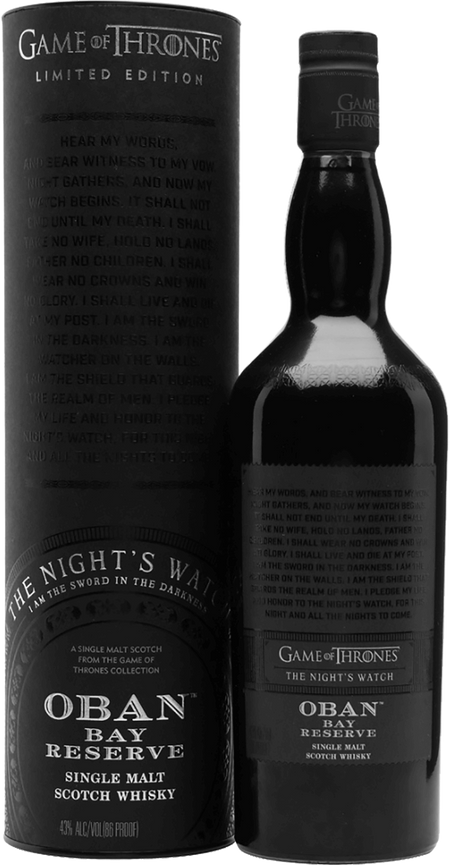 Game of Thrones Night's Watch Oban Bay Reserve Single Malt Scotch Whisky (gift box)