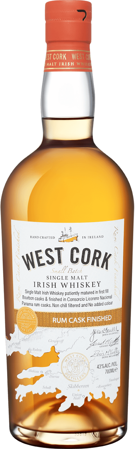 West Cork Small Batch Rum Cask Finished Single Malt Irish Whiskey