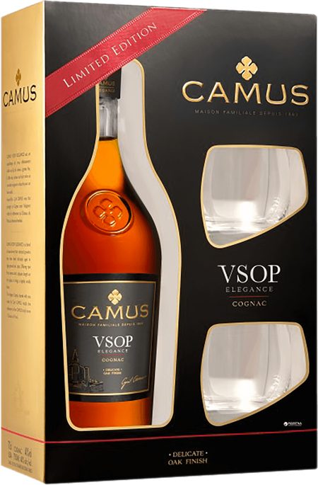 Camus Elegance Cognac VSOP (gift box with two glasses)
