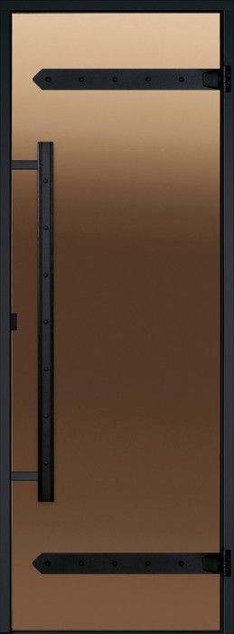 Двери стеклянные HARVIA LEGEND 7/19 черная коробка сосна, бронза D71901ML