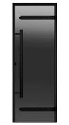 Двери стеклянные HARVIA LEGEND 7/19 черная коробка сосна, серая D71902ML