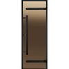 Двери стеклянные HARVIA LEGEND 9/21 черная коробка алюминий, стекло бронза DA92101L