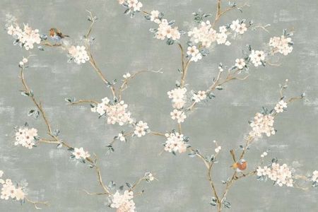 Керамическая плитка Marazzi Ragno Mixed Verde Decoro Fiori di Pesco Rett. 40x120 (A+B) RC5L настенная 40х120 см