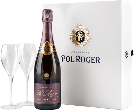 Pol Roger Rose Vintage Champagne AOC (gift box with 2 glasses)