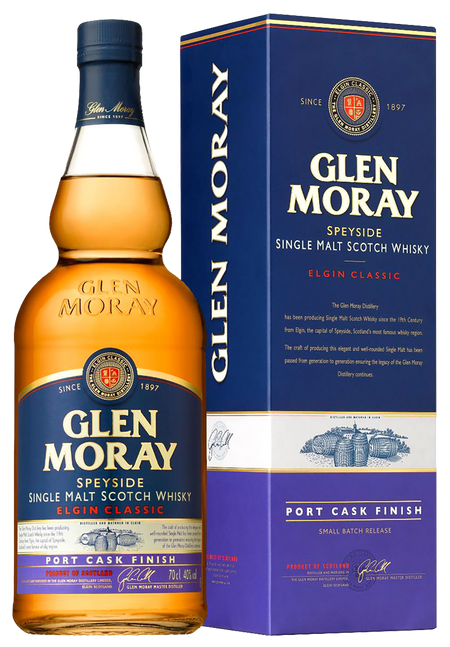 Glen Moray Elgin Classic Port Cask Finish Speyside Single Malt Scotch Whisky (gift box)