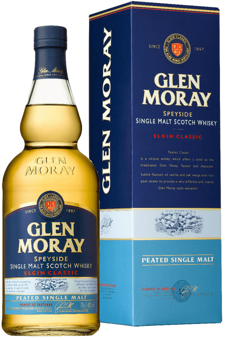 Glen Moray Elgin Classic Peated Speyside Single Malt Scotch Whisky (gift box)