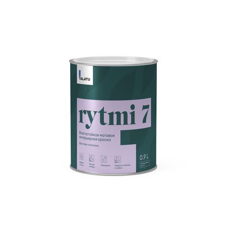 Краска влагостойкая матовая Talatu Rytmi 7 База A 0,9 л