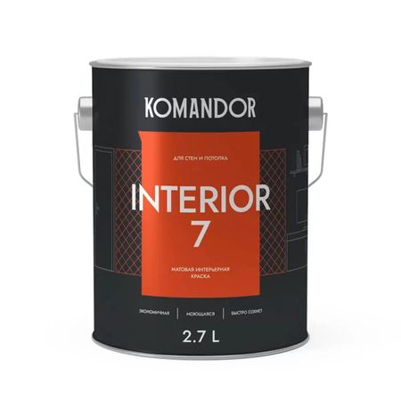 Краска матовая Komandor Interior 7 База A 2,7 л