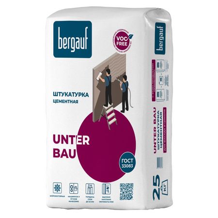 штукатурка цементная для внутр.работ BERGAUF Unter Bau ручн. машинн. 25кг