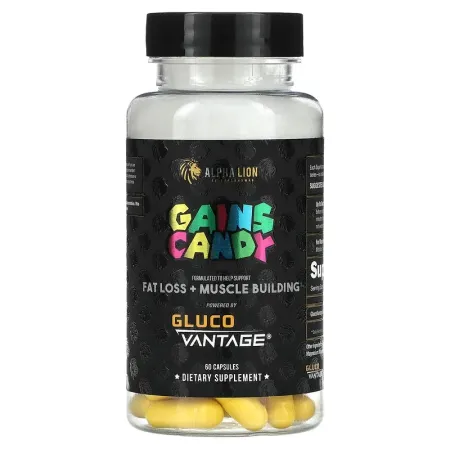 ALPHA LION, Gains Candy, Gluco Vantage, 60 капсул