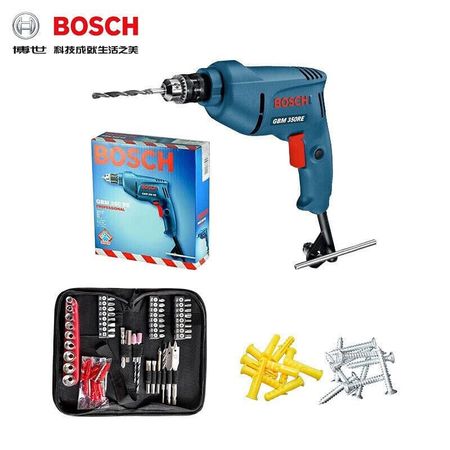 Дрель электрическая Bosch GBM350RE с насадками в мягком чехле