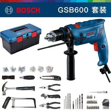 Дрель электрическая Bosch GSB 600 + набор ручных инструментов