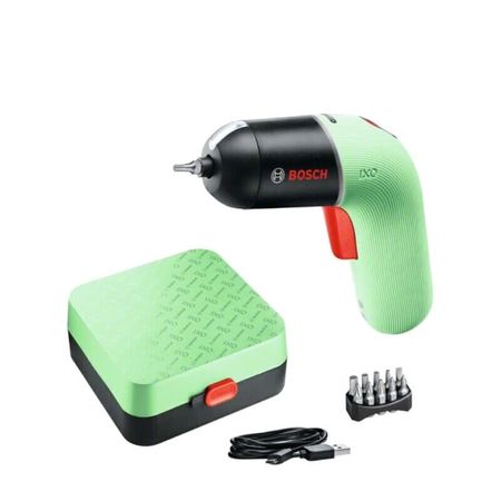 Отвертка аккумуляторная Bosch IXO6 + насадки, черный / зеленый