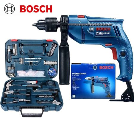 Дрель электрическая Bosch GSB 550 + набор инструментов
